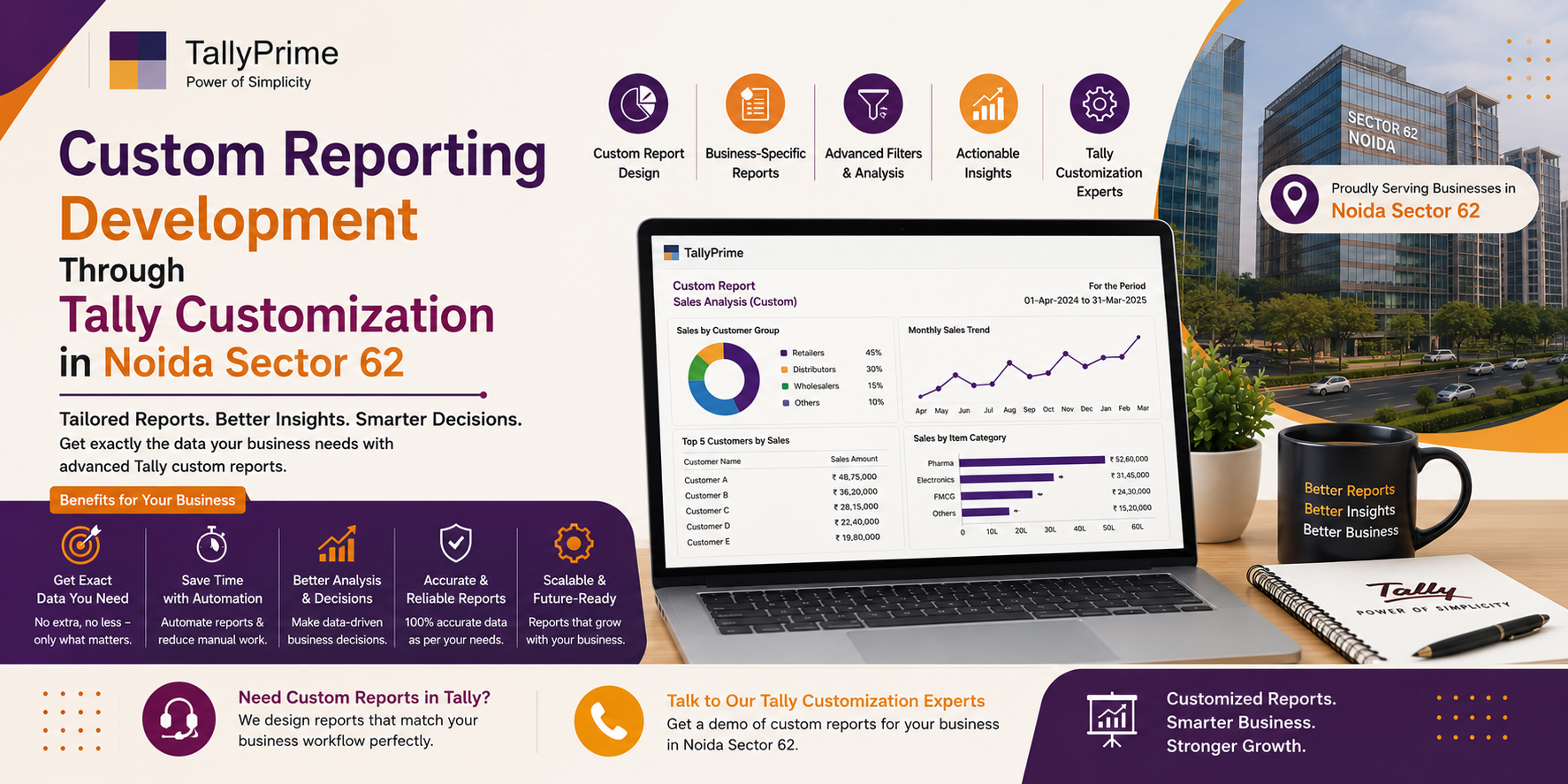 Blogs custom reporting development through tally customization in noida sector