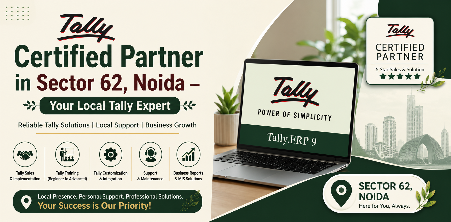 Tally Certified Partner in Sector 62, Noida – Your Local Tally Expert