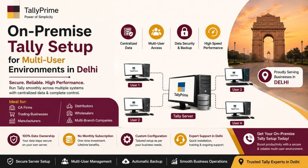 onpremise tally setup for multiuser environments in delhi