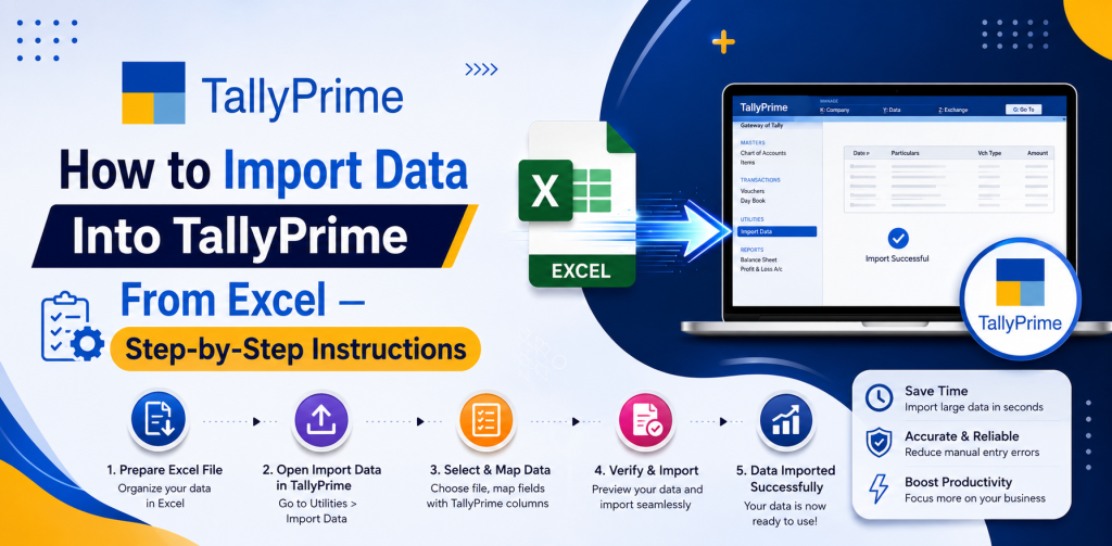 How to Import Data Into TallyPrime From Excel — Step-by-Step Instructions