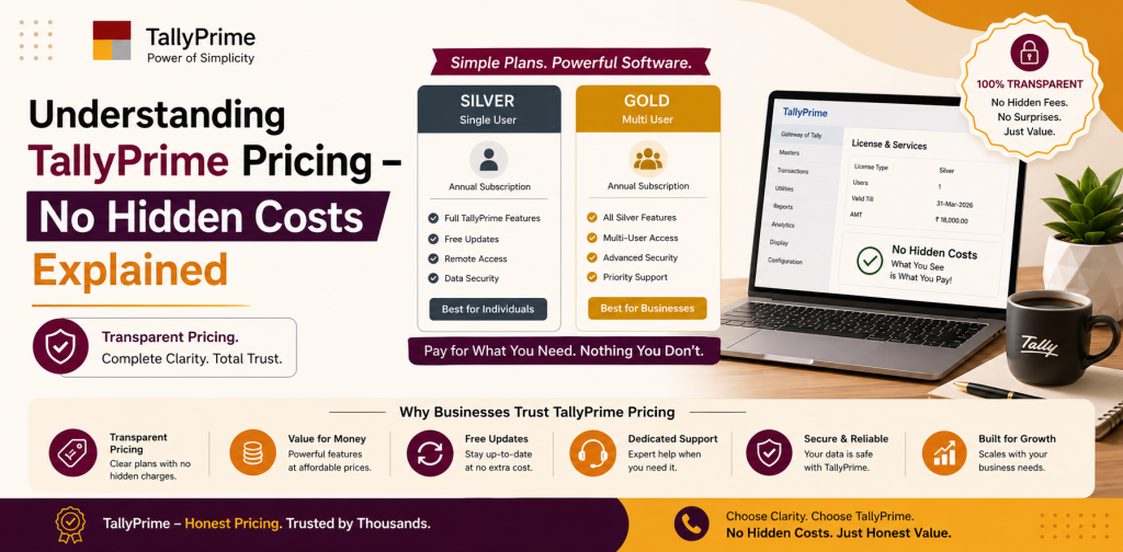 Understanding TallyPrime Pricing – No Hidden Costs Explained