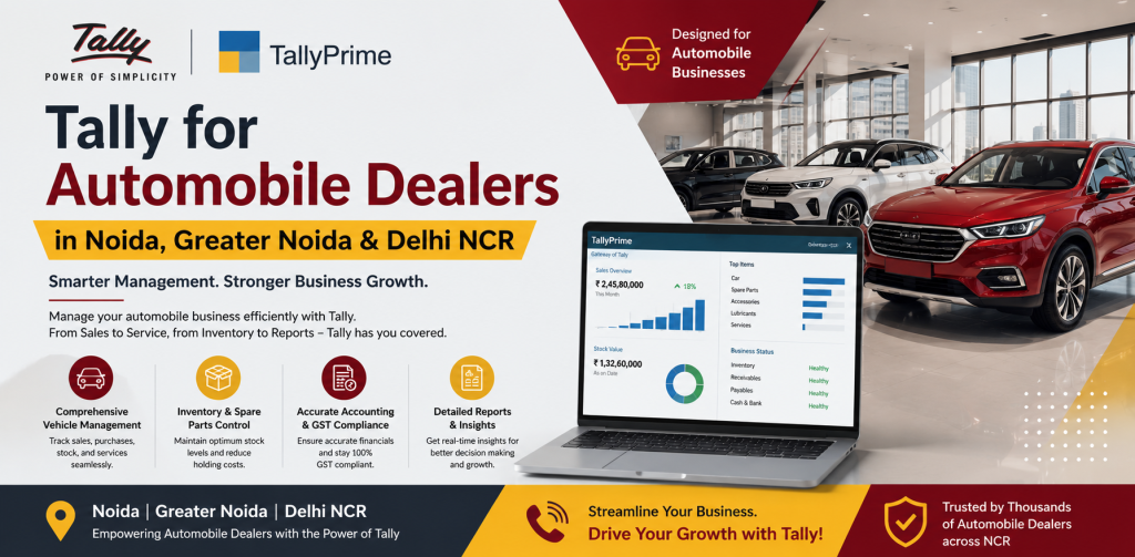 Tally for Automobile Dealers in Noida, Greater Noida & Delhi NCR