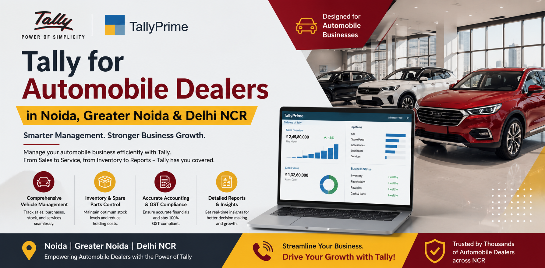 Tally for Automobile Dealers in Noida, Greater Noida & Delhi NCR