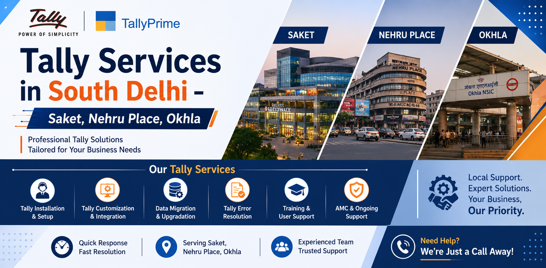 Tally Services in South Delhi – Saket, Nehru Place, Okhla