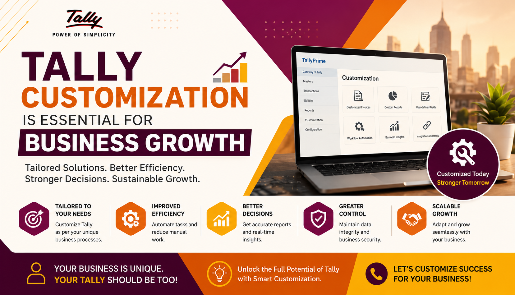 TALLY CUSTOMIZATION IS ESSENTIAL FOR BUSINESS GROWTH